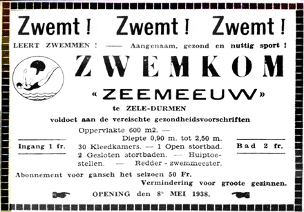 advertentie voor de zeemeeuw uit de Gazet van Zele